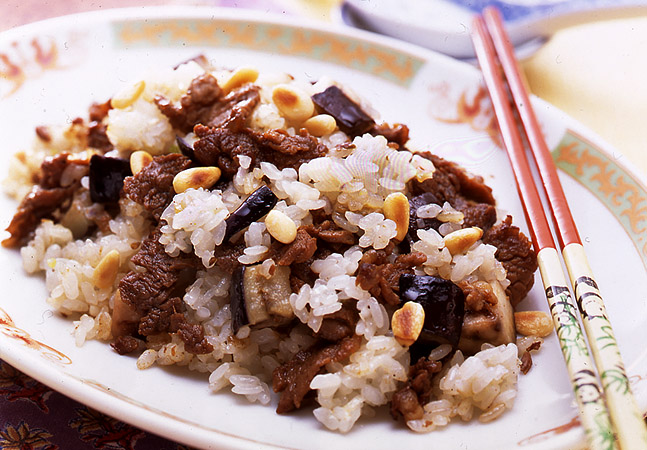 牛肉とナスの炒飯
