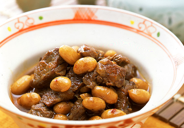 牛肉と大豆のピリ辛煮