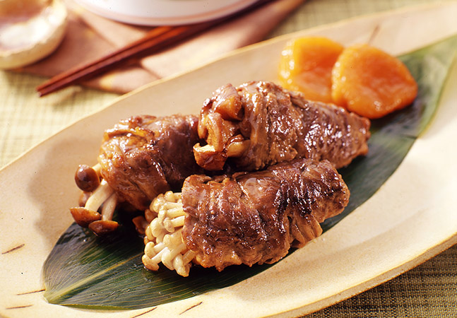 牛肉のきのこ巻き
