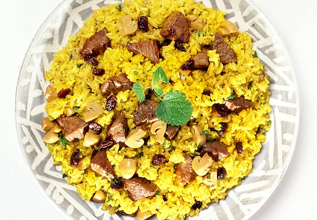 牛肉入りカレーピラフ