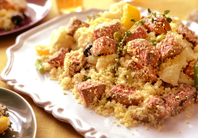 牛肉と野菜の簡単クスクス カルダモン風味