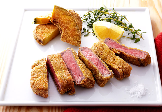 牛肉と秋の味覚のカツレツ