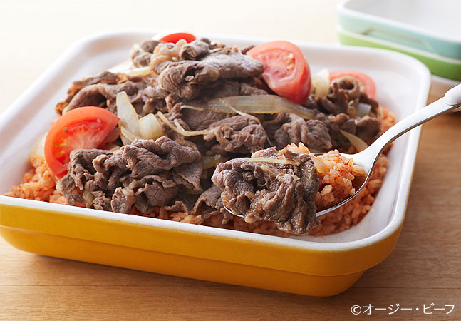 牛肉の洋風トマト丼